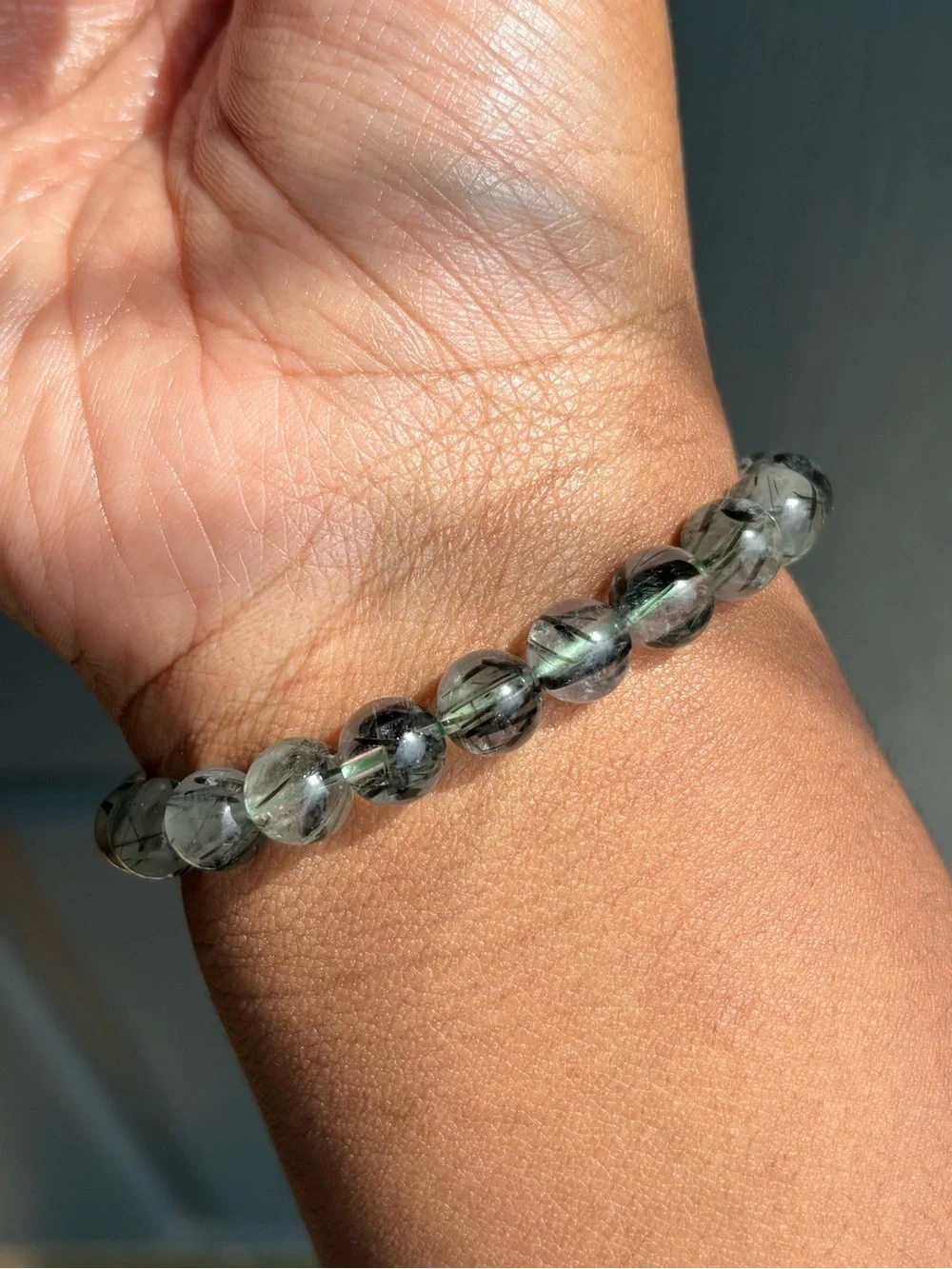 HQ Green Rutile in Quartz Crystal Bracelet